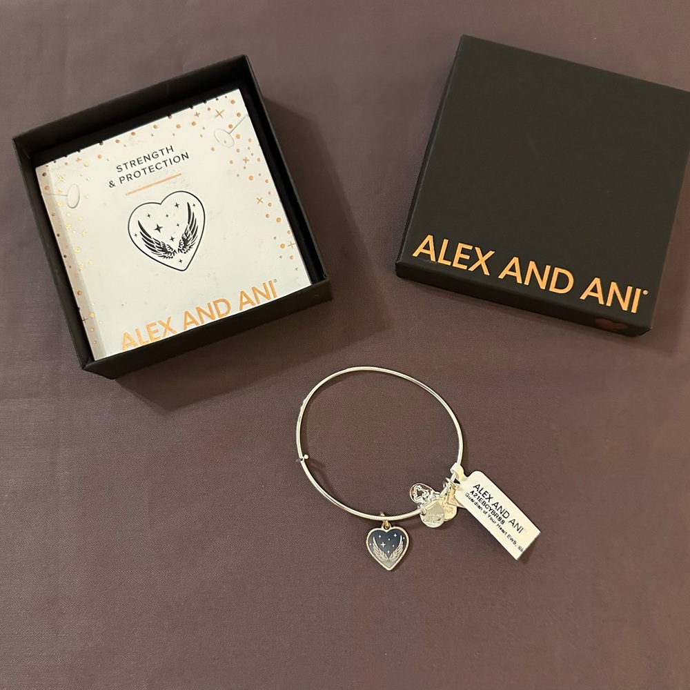 Alex and Ani Silver ‘Guardian of the Heart’ Bangle Bracelet